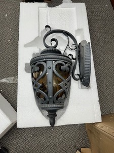 lot 277 image: Really Nice AA Decor Huge 3 Light Exterior Wall Lantern Light  Sconce