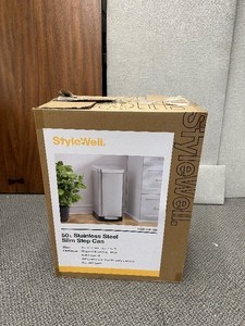 lot 274 image: StyleWell 2.6 Gal. Stainless Steel Slim Step On Trashcan