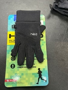 lot 292 image: New Kids Head Touchscreen Gloves  Mittens Size Large - Black