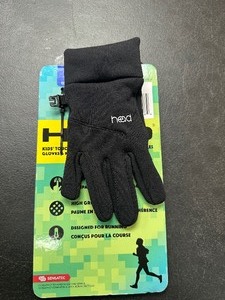 lot 299 image: New Kids Head Touchscreen Gloves  Mittens Size Large - Black