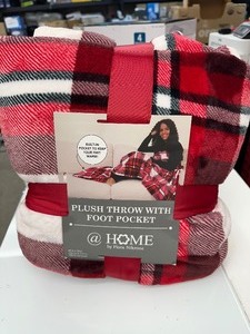 lot 328 image: New  Home With Flora Nikrooz Plush Throw Blanket With Foot Pocket 60 x 70