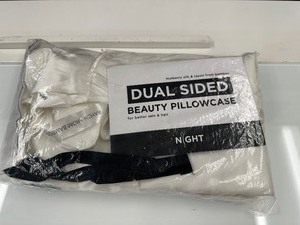 lot 353 image: New Night Dual Sided Mulberry Silk & Bamboo Beauty Pillowcase King Size White For Better Skin & Hair