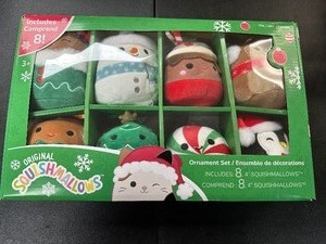lot 373 image: Squishmallows 4 Christmas Ornament Plush 8-pack Assorted