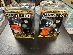lot 384 image: 2 HandyBrite Ultra Bright 500 Lumens Cordless Security SpotLights