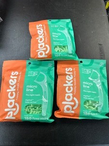 lot 387 image: New 450 Ct  3 Bags of 150 Plackers Dental Floss Picks