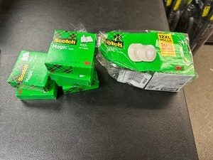 lot 391 image: 10 New Rolls Scotch Magic Tape 34 x 1500 Per Roll