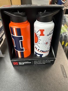 lot 394 image: New 2 Pack of University Of Illinois 34oz Quencher Water Bottles - Insulated