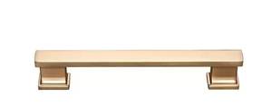 lot 281 image: New 5 Pack Sapphire Hexa Series 5 in. (128 mm) Center-to-Center Modern Gold Cabinet HandlePull