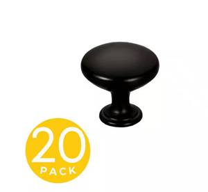 lot 284 image: New 20 Pack Sapphire Alpha Series 1 in. Black Modern Round Cabinet Knob ---------   Box Marked 1