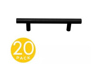 lot 361 image: New 20 Pack Sapphire Delta Series 3-34 in. (96 mm) Center-to-Center Modern Textured Black Cabinet Handle  Pull