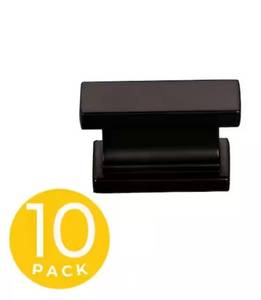 lot 404 image: New 10 Pack of Sapphire Hexa Series 1-12 in. Modern Black Cabinet Knob