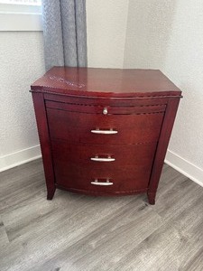 lot 34 image: Brighton Two Drawer Nightstand in Cinnamon (retail price $649.00)