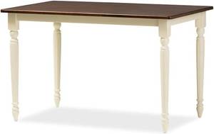 lot 411 image: Baxton Studio Napoleon French Country Cottage Buttermilk and Cherry Brown Finishing Wood Dining Table