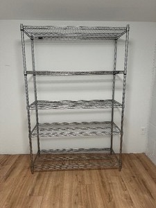 lot 138 image: Chrome Wire Shelving Unit - 48 x 18 x 72 4800LB Max Whaight.