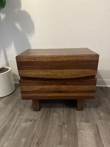 lot 87 image: Modus Ocean Two Drawer Mid-Century Modern Solid Wood Nightstand $599.