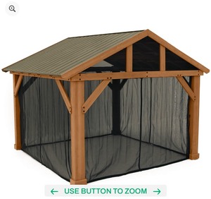 lot 249 image: Yardistry 14 x 12 Pavilion Mosquito Mesh Kit Retail $329.99