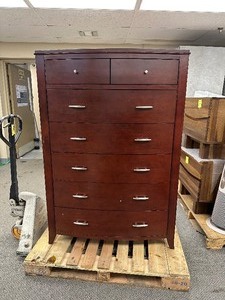 lot 35 image: Brighton Seven Drawer Chest in Cinnamon. (retail price is $1500)