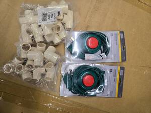 lot 23 image: Lot of 2 Smart Electrical Extension Cords with Foot Switch & 2 Packs of Nibco Ahead of the Flow (20 Total)