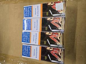 lot 80 image: Lot of 4 Led Touch Activated Folding Desk Lamps ( New and in packs)