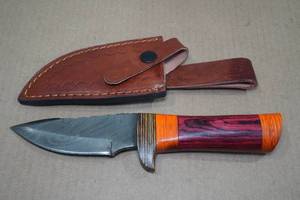 Custom Damascus Style Hunting Knife
