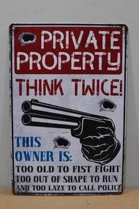 Metal Private Property Sign