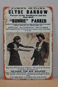 Metal Bonnie & Clyde Sign