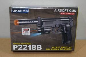 UKArms P2218B Spring Powered Airsoft Gun with Laser