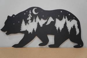 Laser Cut Steel Black Bear