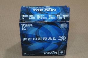 25 Federal Top Gun 12 Gauge 2-34 8 Shot Shotshells