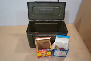 Assorted Shotshells in Metal Ammo Can