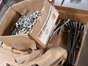 Lot of (2 Boxes) Assorted Hardware - Seno Galvanized Finish Nails 2-12 15GA, Simpson String Tie PSCL58 Sheathing Clip