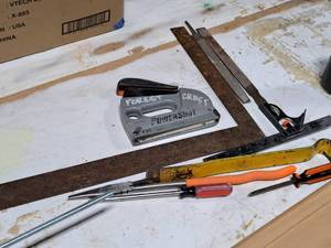 Hand Tools - PowerShot Stapler, Pry Bar, Squares, Screwdrivers, Needlenose Pliers