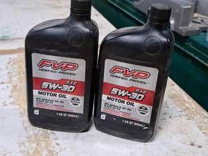 Lot of (2) FVP 5W-30 Motor Oil 1-Quart Plastic Bottles