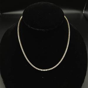 lot 8 image: Stunning 7 Carat Diamond Tennis Chain Necklace in 14k White Gold