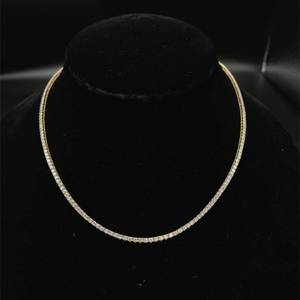 lot 15 image: 5 Carat Diamond Tennis Chain Necklace in 14k Yellow Gold