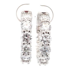 lot 6 image: 5.20 Carat Diamond Inside-Out Hoop Earrings in 14k White Gold VIDEO
