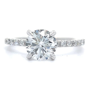 lot 20 image: 2.04 Carat Diamond Round Center PavRing in 14k White Gold w IGI Report VIDEO