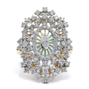 lot 22 image: 1.15 Carat Diamond Snowflake Trellis Cluster Ring in 14k Yellow Gold Retail $3,450 VIDEO