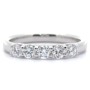 lot 23 image: 0.50 Carat Diamond Five-Stone Ring in 14k White Gold VIDEO