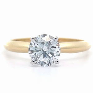 lot 31 image: NEW 1 Carat Diamond Round Brilliant Solitaire Ring in Yellow Gold VIDEO