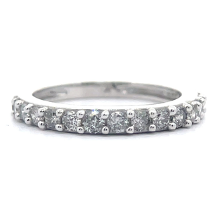 lot 40 image: NEW 1 Carat Natural Diamond 12 Eternity Ring in White Gold