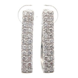 lot 44 image: 1.32 Carat Diamond Oblong Geometric Hoop Earrings VIDEO
