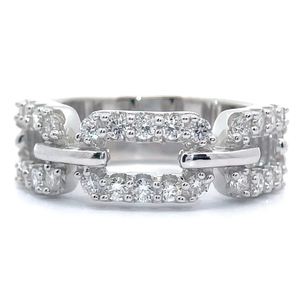 lot 48 image: 1.03 Carat Pav Diamond Open Chain Ring VIDEO