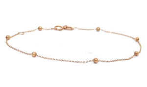 lot 74 image: Ultra-Slim Gold Station Bead Cable Bracelet in 18k Rose Gold
