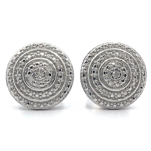 lot 75 image: Zales Jewelers Brand PavDiamond Concentric Stud Earrings