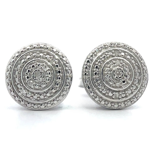 lot 82 image: Zales Jewelers Brand PavDiamond Round Stud Earrings