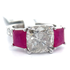 lot 15B image: 6.12 Carat Ruby & Natural Diamond Ring in Platinum $67,950 Appraisal Included VIDEO