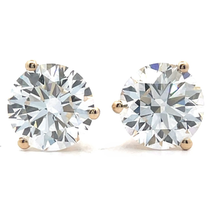 lot 8B image: 4 Carat Diamond Classic Solitaire Stud Earrings in 14k Yellow Gold w EGL Report Card $5,950 Retail VIDEO