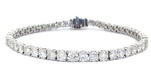 lot 10E image: NEW Oscar Friedman 10 Carat Natural Diamond Tennis Bracelet in 18k White Gold $37,000 Appraisal Included VIDEO