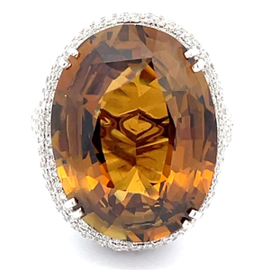 lot 0G image: Extremely Rare 25.11 Carat Alexandrite & PavNatural Diamond Ring in 18k White Gold w GIA Report $152,880 Appraisal Included VIDEO